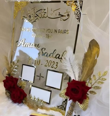 Fancy Nikah Name Plate